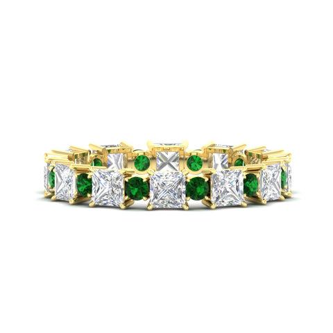 2.50-carat-art-deco-princess-diamond-eternity-band-with-emerald-in-yellow-gold-fdewb10256prgemgrsleep-3.00mm-nl-yg