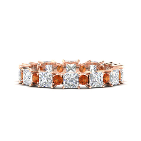 2.50-carat-art-deco-princess-diamond-eternity-band-with-orange-saphhire-in-rose-gold-fdewb10256prgsaorsleep-3.00mm-nl-rg