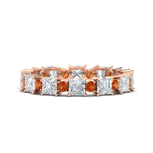 2.50-carat-art-deco-princess-diamond-eternity-band-with-orange-saphhire-in-rose-gold-fdewb10256prgsaorsleep-3.00mm-nl-rg
