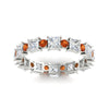 Load image into Gallery viewer, 2.50-carat-art-deco-princess-diamond-eternity-band-with-orange-saphhire-in-white-gold-fdewb10256prgsaorangle5-3.00mm-nl-wg