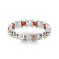 Thumbnail 18 - 2.50-carat-art-deco-princess-diamond-eternity-band-with-orange-saphhire-in-white-gold-fdewb10256prgsaorangle5-3.00mm-nl-wg