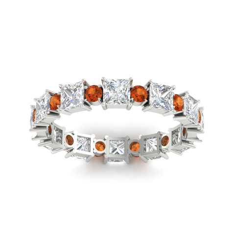 2.50-carat-art-deco-princess-diamond-eternity-band-with-orange-saphhire-in-white-gold-fdewb10256prgsaorangle5-3.00mm-nl-wg