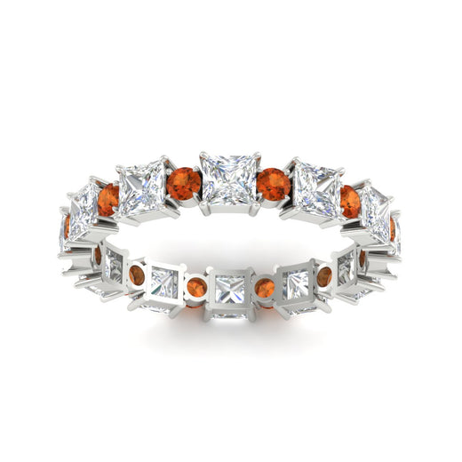 2.50-carat-art-deco-princess-diamond-eternity-band-with-orange-saphhire-in-white-gold-fdewb10256prgsaorangle5-3.00mm-nl-wg