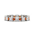 Thumbnail 16 - 2.50-carat-art-deco-princess-diamond-eternity-band-with-orange-saphhire-in-white-gold-fdewb10256prgsaorsleep-3.00mm-nl-wg