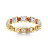 Load image into Gallery viewer, 2.50-carat-art-deco-princess-diamond-eternity-band-with-orange-saphhire-in-yellow-gold-fdewb10256prgsaorangle5-3.00mm-nl-yg