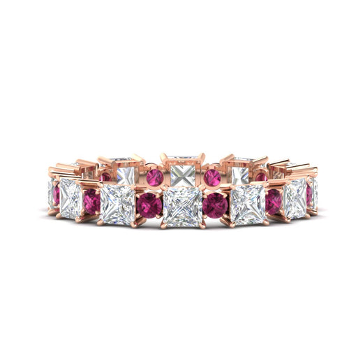 2.50-carat-art-deco-princess-diamond-eternity-band-with-pink-sapphire-in-rose-gold-fdewb10256prgsadrpisleep-3.00mm-nl-rg
