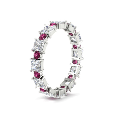 2.50-carat-art-deco-princess-diamond-eternity-band-with-pink-sapphire-in-white-gold-fdewb10256prgsadrpiangle2-3.00mm-nl-wg
