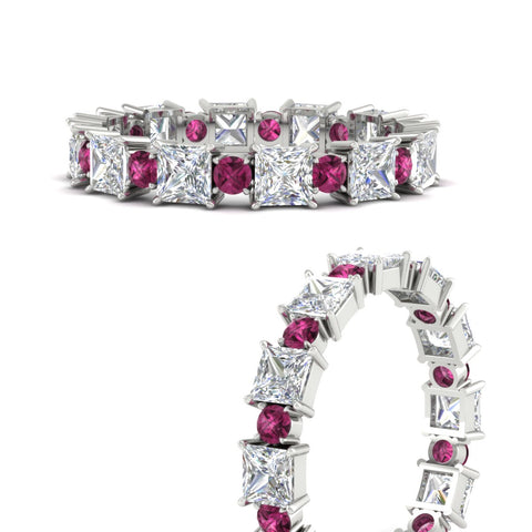 2.50-carat-art-deco-princess-diamond-eternity-band-with-pink-sapphire-in-white-gold-fdewb10256prgsadrpiangle3-3.00mm-nl-wg