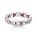 Thumbnail 14 - 2.50-carat-art-deco-princess-diamond-eternity-band-with-pink-sapphire-in-white-gold-fdewb10256prgsadrpiangle5-3.00mm-nl-wg