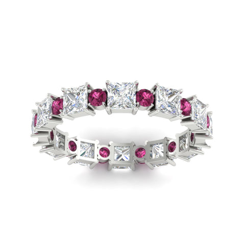 2.50-carat-art-deco-princess-diamond-eternity-band-with-pink-sapphire-in-white-gold-fdewb10256prgsadrpiangle5-3.00mm-nl-wg