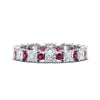 Load image into Gallery viewer, 2.50-carat-art-deco-princess-diamond-eternity-band-with-pink-sapphire-in-white-gold-fdewb10256prgsadrpisleep-3.00mm-nl-wg