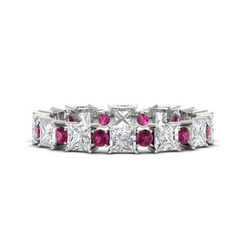 2.50-carat-art-deco-princess-diamond-eternity-band-with-pink-sapphire-in-white-gold-fdewb10256prgsadrpisleep-3.00mm-nl-wg