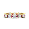 Load image into Gallery viewer, 2.50-carat-art-deco-princess-diamond-eternity-band-with-pink-sapphire-in-yellow-gold-fdewb10256prgsadrpisleep-3.00mm-nl-yg