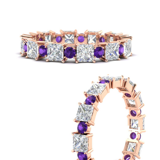 2.50-carat-art-deco-princess-diamond-eternity-band-with-purple-amethyst-in-rose-gold-fdewb10256prgvitoangle3-3.00mm-nl-rg