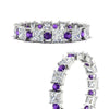 Load image into Gallery viewer, 2.50-carat-art-deco-princess-diamond-eternity-band-with-purple-amethyst-in-white-gold-fdewb10256prgvitoangle3-3.00mm-nl-wg
