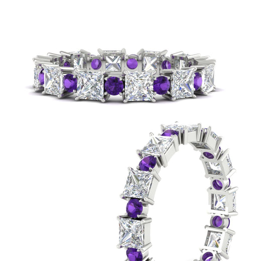 2.50-carat-art-deco-princess-diamond-eternity-band-with-purple-amethyst-in-white-gold-fdewb10256prgvitoangle3-3.00mm-nl-wg