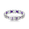Load image into Gallery viewer, 2.50-carat-art-deco-princess-diamond-eternity-band-with-purple-amethyst-in-white-gold-fdewb10256prgvitoangle5-3.00mm-nl-wg