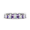 Load image into Gallery viewer, 2.50-carat-art-deco-princess-diamond-eternity-band-with-purple-amethyst-in-white-gold-fdewb10256prgvitosleep-3.00mm-nl-wg