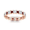 Load image into Gallery viewer, 2.50-carat-art-deco-princess-diamond-eternity-band-with-ruby-in-rose-gold-fdewb10256prgrudrangle5-3.00mm-nl-rg