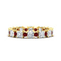 Thumbnail 97 - 2.50-carat-art-deco-princess-diamond-eternity-band-with-ruby-in-yellow-gold-fdewb10256prgrudrsleep-3.00mm-nl-yg
