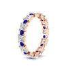 Load image into Gallery viewer, 2.50-carat-art-deco-princess-diamond-eternity-band-with-sapphire-in-rose-gold-fdewb10256prgsablangle2-3.00mm-nl-rg