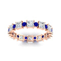 Thumbnail 46 - 2.50-carat-art-deco-princess-diamond-eternity-band-with-sapphire-in-rose-gold-fdewb10256prgsablangle5-3.00mm-nl-rg