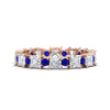 Load image into Gallery viewer, 2.50-carat-art-deco-princess-diamond-eternity-band-with-sapphire-in-rose-gold-fdewb10256prgsablsleep-3.00mm-nl-rg