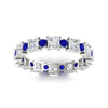 Load image into Gallery viewer, 2.50-carat-art-deco-princess-diamond-eternity-band-with-sapphire-in-white-gold-fdewb10256prgsablangle5-3.00mm-nl-wg