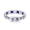 Thumbnail 10 - 2.50-carat-art-deco-princess-diamond-eternity-band-with-sapphire-in-white-gold-fdewb10256prgsablangle5-3.00mm-nl-wg