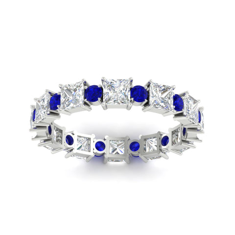 2.50-carat-art-deco-princess-diamond-eternity-band-with-sapphire-in-white-gold-fdewb10256prgsablangle5-3.00mm-nl-wg