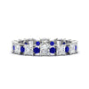 Load image into Gallery viewer, 2.50-carat-art-deco-princess-diamond-eternity-band-with-sapphire-in-white-gold-fdewb10256prgsablsleep-3.00mm-nl-wg