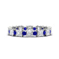 Thumbnail 8 - 2.50-carat-art-deco-princess-diamond-eternity-band-with-sapphire-in-white-gold-fdewb10256prgsablsleep-3.00mm-nl-wg