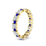 Load image into Gallery viewer, 2.50-carat-art-deco-princess-diamond-eternity-band-with-sapphire-in-yellow-gold-fdewb10256prgsablangle2-3.00mm-nl-yg