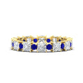 Thumbnail 81 - 2.50-carat-art-deco-princess-diamond-eternity-band-with-sapphire-in-yellow-gold-fdewb10256prgsablsleep-3.00mm-nl-yg