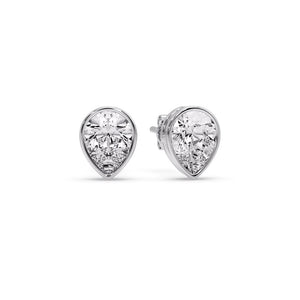 Bezel Set Pear Shaped Diamond Solitaire Stud Earrings [IGI Certifed]