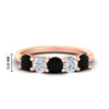 Load image into Gallery viewer, 2.50-carat-five-stone-diamond-and-black-diamond-wedding-ring-in-rose-gold-FDENS141ROBGBLACKANGLE3-2.50CT-NL-RG