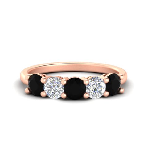 2.50-carat-five-stone-diamond-and-black-diamond-wedding-ring-in-rose-gold-FDENS141ROBGBLACKANGLE3-2.50CT-NL-RG
