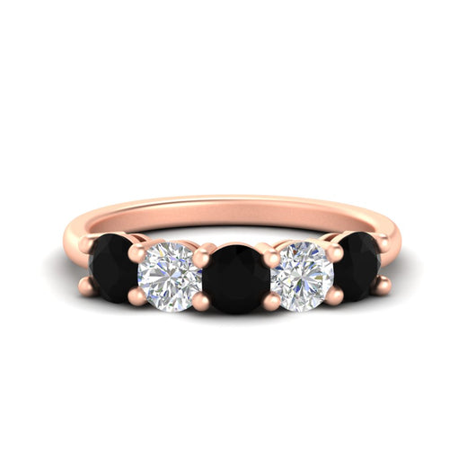 2.50-carat-five-stone-diamond-and-black-diamond-wedding-ring-in-rose-gold-FDENS141ROBGBLACKANGLE3-2.50CT-NL-RG