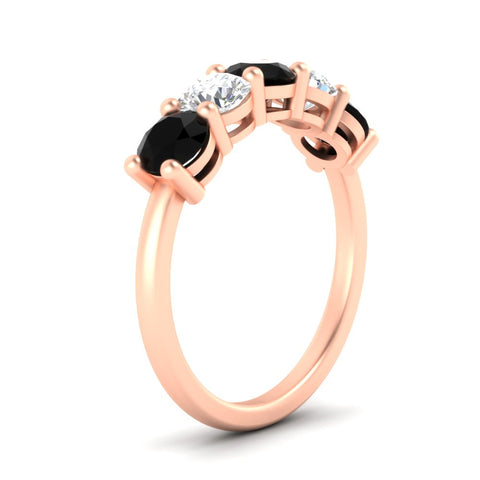 2.50-carat-five-stone-diamond-and-black-diamond-wedding-ring-in-rose-gold-FDENS141ROBGBLACKANGLE3-2.50CT-NL-RG