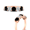 Load image into Gallery viewer, 2.50-carat-five-stone-diamond-and-black-diamond-wedding-ring-in-rose-gold-FDENS141ROBGBLACKANGLE3-2.50CT-NL-RG