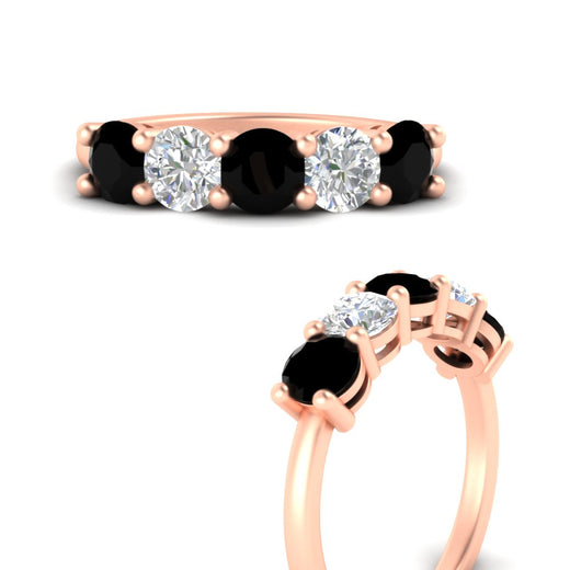 2.50-carat-five-stone-diamond-and-black-diamond-wedding-ring-in-rose-gold-FDENS141ROBGBLACKANGLE3-2.50CT-NL-RG