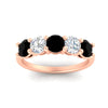 Load image into Gallery viewer, 2.50-carat-five-stone-diamond-and-black-diamond-wedding-ring-in-rose-gold-FDENS141ROBGBLACKANGLE3-2.50CT-NL-RG