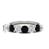 Load image into Gallery viewer, 2.50-carat-five-stone-diamond-and-black-diamond-wedding-ring-in-white-gold-FDENS141ROBGBLACKANGLE3-2.50CT-NL-WG