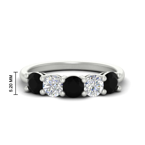2.50-carat-five-stone-diamond-and-black-diamond-wedding-ring-in-white-gold-FDENS141ROBGBLACKANGLE3-2.50CT-NL-WG