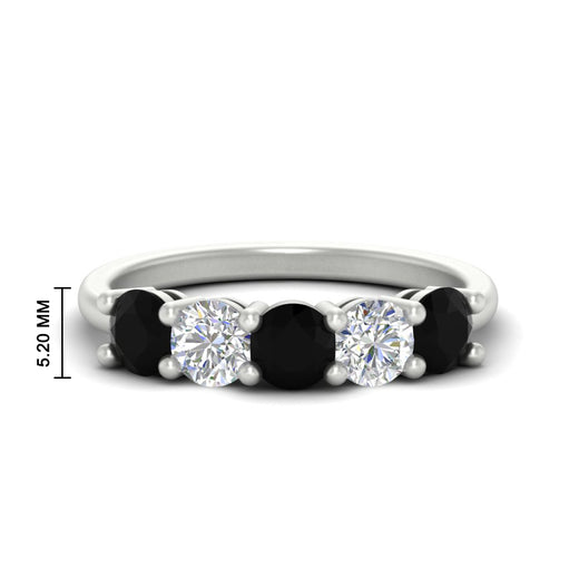 2.50-carat-five-stone-diamond-and-black-diamond-wedding-ring-in-white-gold-FDENS141ROBGBLACKANGLE3-2.50CT-NL-WG