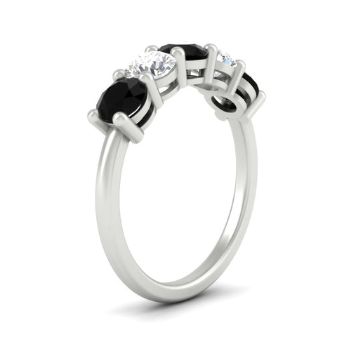 2.50-carat-five-stone-diamond-and-black-diamond-wedding-ring-in-white-gold-FDENS141ROBGBLACKANGLE3-2.50CT-NL-WG