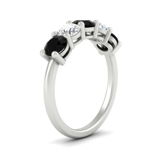 2.50-carat-five-stone-diamond-and-black-diamond-wedding-ring-in-white-gold-FDENS141ROBGBLACKANGLE3-2.50CT-NL-WG
