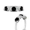 Load image into Gallery viewer, 2.50-carat-five-stone-diamond-and-black-diamond-wedding-ring-in-white-gold-FDENS141ROBGBLACKANGLE3-2.50CT-NL-WG