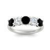 Load image into Gallery viewer, 2.50-carat-five-stone-diamond-and-black-diamond-wedding-ring-in-white-gold-FDENS141ROBGBLACKANGLE3-2.50CT-NL-WG
