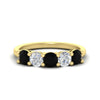 Load image into Gallery viewer, 2.50-carat-five-stone-diamond-and-black-diamond-wedding-ring-in-yellow-gold-FDENS141ROBGBLACKANGLE3-2.50CT-NL-YG
